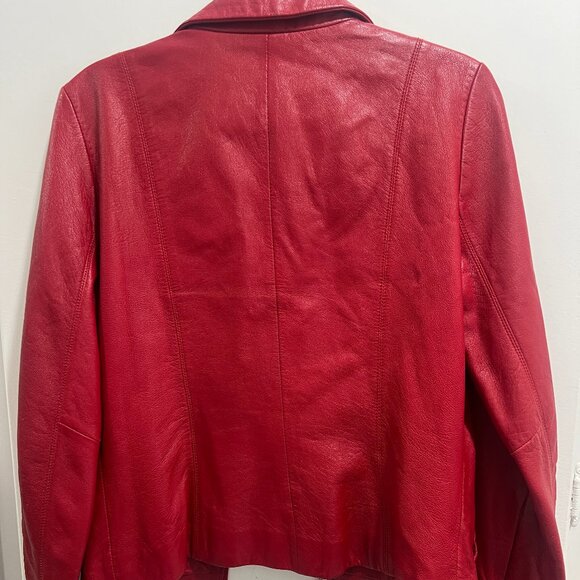 Kenneth Cole Reaction Red Leather Jacket size XS - Picture 3 of 12
